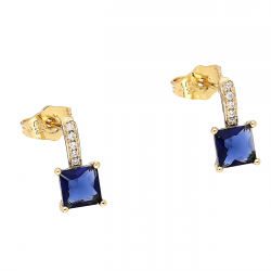 KOLCZYKI POZŁACANE 12/6 MM SZAFIR RADIANT XUPING 88104