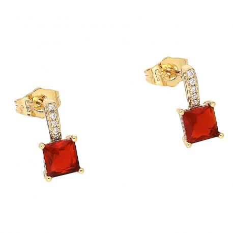 KOLCZYKI POZŁACANE 12/6 MM RUBIN RADIANT XUPING 88105