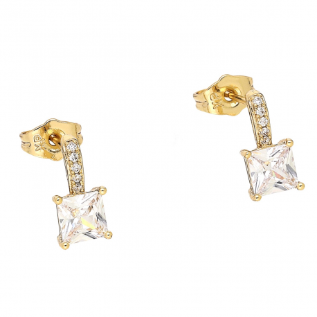 KOLCZYKI POZŁACANE 12/6 MM BRYLANT RADIANT XUPING 88109