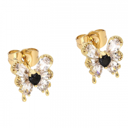 KOLCZYKI POZŁACANE 12/11 MM BRYLANTOWY MOTYLEK XUPING 88125