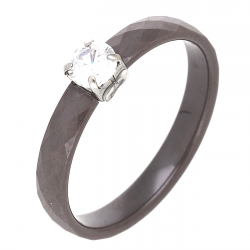 PIERŚCIONEK CERAMICZNY 4 MM SZARY S. STEEL TTM XUPING 88149