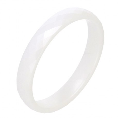 PIERŚCIONEK CERAMICZNY SZLIF 3 MM BIAŁY TTM XUPING 88176