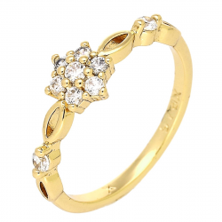 PIERŚCIONEK POZŁACANY 7 MM BRYLANTOWA MARGERYTKA XUPING 88194