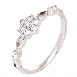 PIERŚCIONEK PLATYNOWANY 7 MM BRYLANTOWA MARGERYTKA XUPING 88195