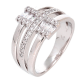 PIERŚCIONEK PLATYNOWANY 12 MM BRYLANTOWA ELEGANCJA XUPING 88197