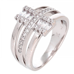 PIERŚCIONEK PLATYNOWANY 12 MM BRYLANTOWA ELEGANCJA XUPING 88197