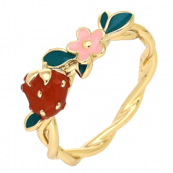 PIERŚCIONEK POZŁACANY 7 MM TRUSKAWECZKA XUPING 88203