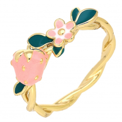 PIERŚCIONEK POZŁACANY 7 MM TRUSKAWECZKA XUPING 88204