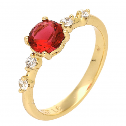 PIERŚCIONEK POZŁACANY 6 MM RUBIN XUPING 88208