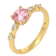 PIERŚCIONEK POZŁACANY 6 MM RÓŻOWY BRYLANT XUPING 88209