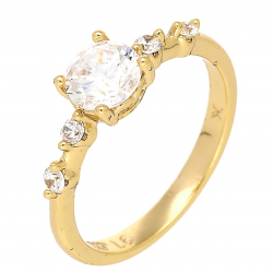 PIERŚCIONEK POZŁACANY 6 MM BRYLANT XUPING 88210