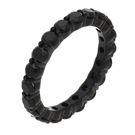 PIERŚCIONEK BLACK 3 MM CZARNE BRYLANTY XUPING 88211