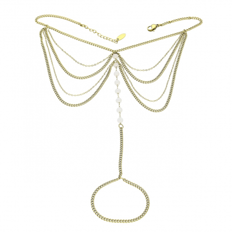 BRANSOLETKA POZŁACANA NOGA PALEC PLAŻOWA 24+4 CM S. STEEL TTM XUPING 88223