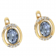 KOLCZYKI POZŁACANE 14/11 MM SAPPHIRE LIGHT CRYSTAL XUPING 88258