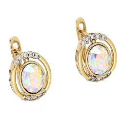 KOLCZYKI POZŁACANE 14/11 MM AB CRYSTAL XUPING 88263