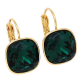 KOLCZYKI POZŁACANE 20/14 MM EMERALD CRYSTAL XUPING 88265