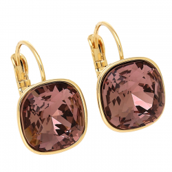 KOLCZYKI POZŁACANE 20/14 MM ROSE CRYSTAL XUPING 88267