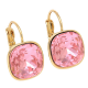 KOLCZYKI POZŁACANE 20/14 MM PINK CRYSTAL XUPING 88268