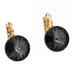 KOLCZYKI POZŁACANE 16/11 MM SILVER NIGHT CRYSTAL XUPING 88271