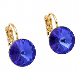 KOLCZYKI POZŁACANE 16/11 MM SAPPHIRE CRYSTAL XUPING 88275