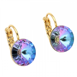 KOLCZYKI POZŁACANE 16/11 MM VITRAIL LIGHT CRYSTAL XUPING 88276