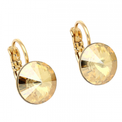 KOLCZYKI POZŁACANE 16/11 MM JONQUIL CRYSTAL XUPING 88279