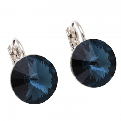 KOLCZYKI PLATYNOWANE 16/12 MM MONTANA BLUE CRYSTAL XUPING 88287