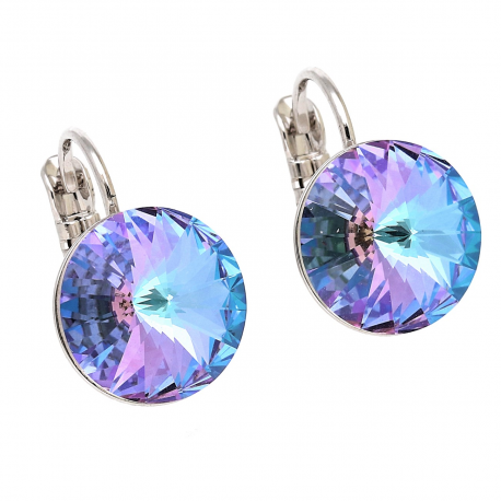 KOLCZYKI PLATYNOWANE 16/12 MM VITRAIL LIGHT CRYSTAL XUPING 88288