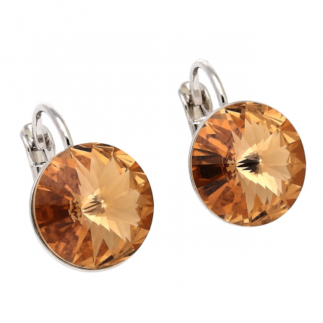 KOLCZYKI PLATYNOWANE 16/12 MM TOPAZ CRYSTAL XUPING 88291