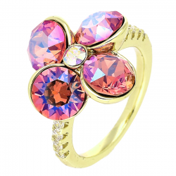 14K PIERŚCIONEK POZŁACANY 17 MM ORANGE CRYSTAL XUPING 88313