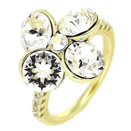 14K PIERŚCIONEK POZŁACANY 17 MM CRYSTAL XUPING 88314