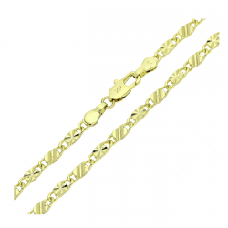 14K ŁAŃCUSZEK POZŁACANY 45 CM 3,4 MM PTASIE OKO DIAMENTOWANE XUPING 88320