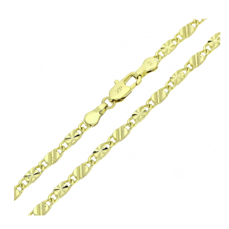 14K ŁAŃCUSZEK POZŁACANY 45 CM 3,4 MM PTASIE OKO DIAMENTOWANE XUPING 88320