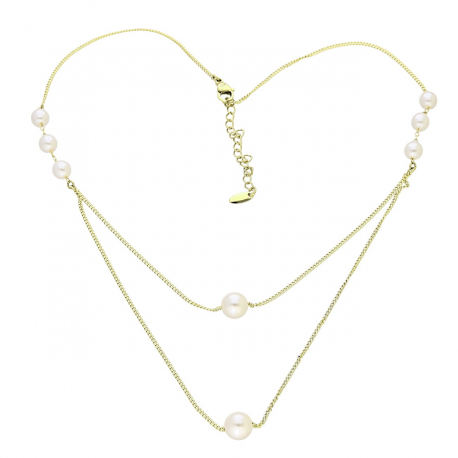 14K CELEBRYTKA POZŁACANA 40+5 CM PEREŁKOWA ELEGANCJA XUPING 88325