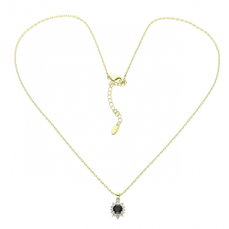 14K CELEBRYTKA POZŁACANA 46+6 CM MARKIZKA CZARNY BRYLANT XUPING 88329