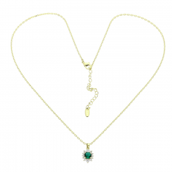 14K CELEBRYTKA POZŁACANA 46+6 CM MARKIZKA SZMARAGD XUPING 88331