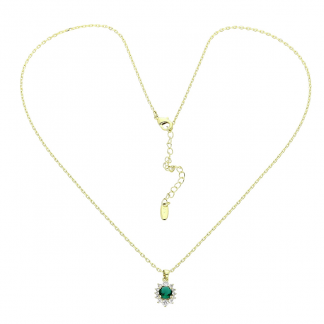 14K CELEBRYTKA POZŁACANA 46+6 CM MARKIZKA SZMARAGD XUPING 88331