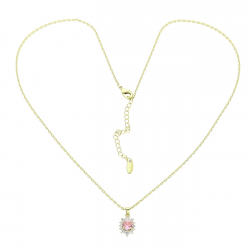 14K CELEBRYTKA POZŁACANA 46+6 CM MARKIZKA RÓŻOWY BRYLANT XUPING 88334