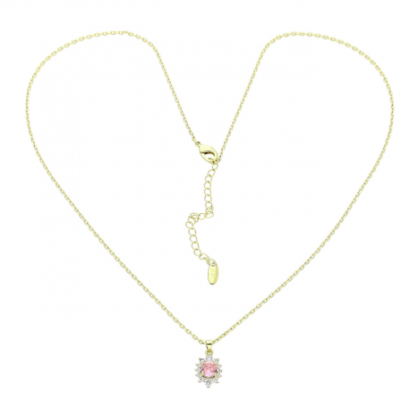 14K CELEBRYTKA POZŁACANA 46+6 CM MARKIZKA RÓŻOWY BRYLANT XUPING 88334