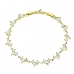 14k BRANSOLETKA POZŁACANA 19-17 CM 8 MM BRYLANTOWA XUPING 88339