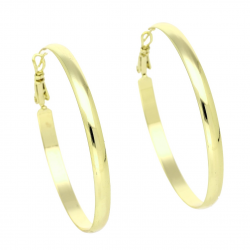 14K KOLCZYKI POZŁACANE 50/4 MM ZŁOTE KOŁA XUPING 88343