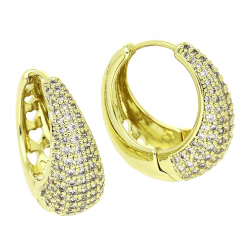 14K KOLCZYKI POZŁACANE 21/9 MM BRYLANTOWE TRADYCYJNE XUPING 88354