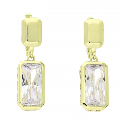 14K KOLCZYKI POZŁACANE 34/10 MM WIELKIE BRYLANTY XUPING 88356