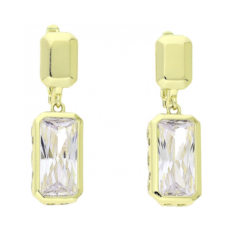 14K KOLCZYKI POZŁACANE 34/10 MM WIELKIE BRYLANTY XUPING 88356