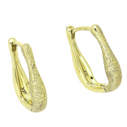 14K KOLCZYKI POZŁACANE 19/4 MM ZŁOTE ELEGANTKI PIASKOWANE XUPING 88358