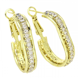 14K KOLCZYKI POZŁACANE 29/6 MM BRYLANTOWE ELEGANTKI XUPING 88361