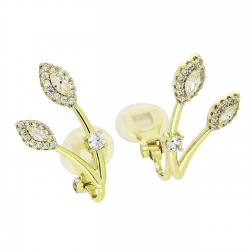 14K KLIPSY POZŁACANE 27/17 MM BRYLANTOWE XUPING 88369