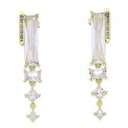 14K KOLCZYKI POZŁACANE 44/7 MM BRYLANTOWA ELEGANCJA XUPING 88372