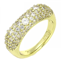 14K PIERŚCIONEK POZŁACANY 6 MM BRYLANTOWA ELEGANCJA XUPING 88381