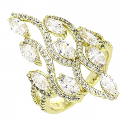 14K PIERŚCIONEK POZŁACANY 33 MM BRYLANTOWA ELEGANCJA XUPING 88389